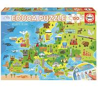 Educa Borrás – Puzzle Mappa d'Europa 150 pezzi 48 x 34 cm pezzi grandi da 6 anni