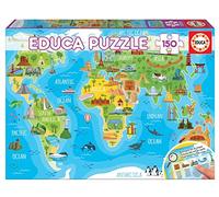 Puzzle mappa monumenti del mondo 150 pezzi