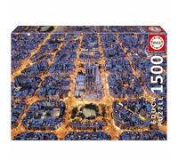 Educa Borrás Puzzle Eixample di Barcellona – 1500 pezzi, 85x60 cm, con colla Fix Puzzle, dai 14 anni