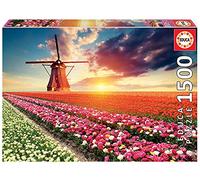 Educa - Puzzle da 1500 pezzi per adulti | Tulipani Paesaggio. Misura: 85 x 60 cm. Include colla FIX puzzle. Consigliato a partire dai 14 anni (18465)