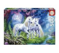 Educa - Puzzle da 500 pezzi per adulti e bambini | Dei unicorni nella foresta. Pezzi perfettamente finiti e sicuri per i bambini. Misura 48 x 34 cm. Include colla fix Puzzle. Da 11 anni (17648)