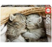 Educa - Puzzle da 500 pezzi per adulti e bambini | Dolci Gattini. Misura: 48 x 34 cm. Include la colla del fix puzzle. Da 11 anni (19004)