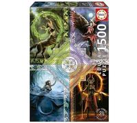Educa - Puzzle di 1500 pezzi per adulti | Grafico a stella magica elementale, Anne Stokes. Misura: 85 x 60 cm. Include la colla Fix Puzzle. Da 14 anni (19941)