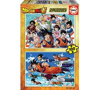 Educa - Puzzle di cartone con 100 pezzi per bambini | Dragon Ball | Misura: 40 x 28 cm | 2 puzzle da 100 pezzi ciascuno | A partire dai 8 anni (18214)