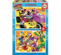 Educa - Puzzle di cartone con 48 pezzi per bambini | Mickey And The Roadster Racers. Set di 2 puzzle da 48 pezzi ciascuno, doppio divertimento. Dimensioni: 28 x 20 cm. A partire dai 3 anni (17239)