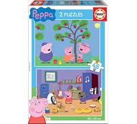 Educa - Puzzle di cartone con 48 pezzi per bambini | Peppa Pig. Set di 2 puzzle da 48 pezzi ciascuno. Misura: 28 x 20 cm. A partire dai 3 anni (15920)