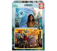 Educa - Puzzle di cartone con 48 pezzi per bambini | Raya e The Last Dragon. Set di 2 puzzle da 48 pezzi ciascuno, doppio divertimento. Dimensioni del puzzle: 28 x 20 cm. A partire dai 3 anni (18882)