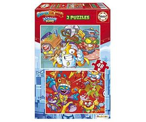 Educa - Puzzle di cartone con 48 pezzi per bambini | Superthings. Set di 2 puzzle da 48 pezzi ciascuno, doppio divertimento. Dimensioni del puzzle: 28 x 20 cm. A partire dai 3 anni (19204)