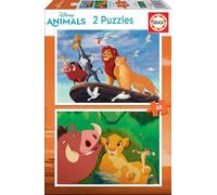 Puzzle Re Leone con Amici 2x48 Pezzi