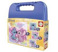Educa - Puzzle di Stitch | Set di 4 puzzle progressivi per bambini da 12 a 25 pezzi | Dimensioni: 16 x 16 cm | Puzzle Disney consigliati per bambini di 3, 4 e 5 anni (20472)