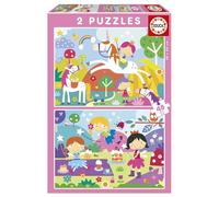 Educa - Puzzle Fantasy World | 2x48 pezzi Puzzle Set | Fantasia, Puzzle Bambini | dai 4 anni (19993)