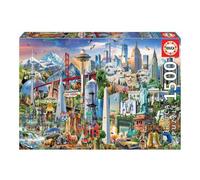Educa Puzzle In Legno Simboli Del Nord America 1500 Pezzi