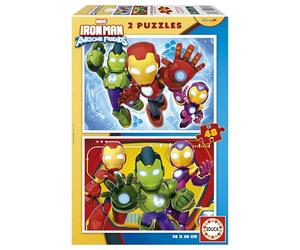 Educa - Puzzle Iron Man | 2x48 pezzi Puzzle Set | Iron Man Marvel, Supereroi Bambini | dai 4 anni (20345)