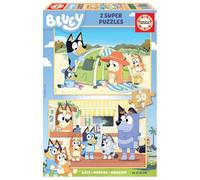 Educa Borras Educa 19408, Bluey Super, 2 x 50 Pieces Wooden Set 4 Years, Childre