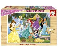 Educa - Puzzle Legno Disney Principesse | 100 pezzi Puzzle Legno | Jasmine, Ariel, Belle, Disney | dai 6 anni (17628)