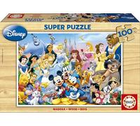 Educa - Puzzle Meraviglioso Mondo Disney | 100 pezzi Puzzle Legno | Disney Personaggi, Legno | dai 6 anni (12002)