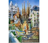 Puzzle Miniatura Educa 1000 Pezzi Collage Gaudi 11874, 30 X 46 CM