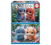 Educa - Puzzle Mostri Adorabili | 2x100 pezzi Puzzle Set | Mostri Colorati, Bambini | dai 6 anni (20224)