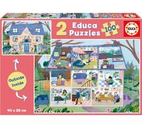 Educa puzzle Outside, Inside casa 2×100 pezzi