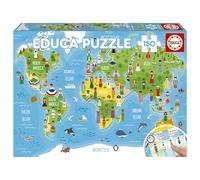 Educa - Puzzle per bambini da 150 pezzi | Geopuzzle Ragazze del Mondo | Dimensioni: 48 x 34 cm | Consigliato per bambini di 6, 7 e 8 anni (20477)