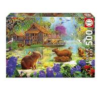 Educa - Puzzle per bambini da 500 pezzi | Villaggio dei capibara | Dimensioni: 48 x 34 cm | Età 11+ (20547)
