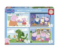 Educa Borrás Puzzle Peppa Pig – Set 4 puzzle progressivi 20-80 pezzi, 28×20 cm, 4+ (20329)