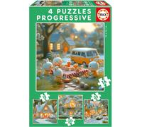 Educa - Puzzle Puzzle progressivi 4v1 Bunny City - 1-39 Pezzi