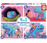 Educa - Puzzle Puzzle progressivi 4v1 Dinosauro amico - 1-39 Pezzi