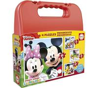 Educa - Puzzle Topolino Disney Valigetta | 4in1 Progressivo 12/16/20/25 pezzi | Mickey, Disney | dai 3 anni (16505)