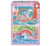 Educa - Set di 2 puzzle per bambini da 48 pezzi. Unicorni magici. Dimensioni: 28 x 20 cm. Consigliato dai 4 anni in su (20223)