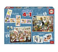 Educa - Racconti della Foresta di Kasandra Superpack 4 in 1 | 2 Puzzle 25 e 50 Pezzi, Domino 28 Tessere, Memory 28 Carte | Illustrazioni Kasandra | Dai 3 anni (19688)