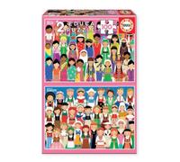 Educa Ragazze Dall´europa E Ragazze Dall´asia Puzzle 2x100 Pezzi