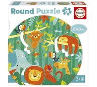 Educa - Round Puzzle La Giungla. Puzzle Rotondo per Bambini. 28 pezzi. +3 anni (18906)