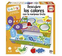 Educa - Scopri i Colori con la Farfalla Greta | Gioco educativo per Bambini con Pezzi Colorati per stimolare la percezione visiva, coordinazione Occhio-Mano e Sviluppo cognitivo (19715).