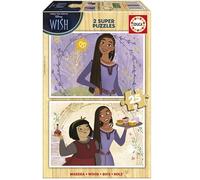 Educa - Set di 2 puzzle in legno per bambini con 25 pezzi ciascuno e immagini di Wish. Dimensioni: 26 x 18 cm. Raccomandato da 4 5 6 anni (19738)