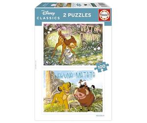 Educa - Set di 2 puzzle per bambini da 100 pezzi | Classici Disney | Consigliato per bambini dai 6 agli 8 anni (20491)