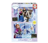 Educa - Set di 2 puzzle per bambini da 100 pezzi | Neon Frozen | Consigliato per bambini di 6, 7 e 8 anni (20470)