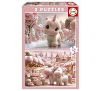 Educa - Set di 2 puzzle per bambini da 48 pezzi | 2x48 Dolci Unicorni | Consigliato per bambini di 4, 5 e 6 anni (20504)