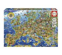 Educa Puzzle 500 pezzi – Mappa Simboli dell'Europa – 48×34 cm – Età 11+