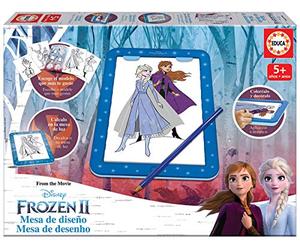 Educa - Tavolo da disegno Frozen 2 | Disegni Disney per bambini | Disegna e decora con Elsa | Tavolo creativo luminoso Disney | Gioco educativo per bambini dai 5 anni in su (18369)
