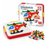 Educa - Telesketch Pixel Art City con 460 pin colorati | Gioco creativo di disegni 3D in rilievo e valigetta per bambini | A partire da 3 anni (20804)