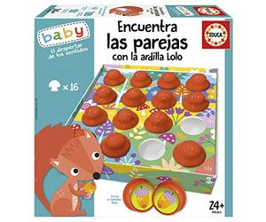 Educa, Trova Coppie con Scoiattolo Lolo, Gioco Educativo con 4 dinamiche per Trovare Coppie per stimolare la percezione visiva, attenzione e Memoria e Sviluppo cognitivo