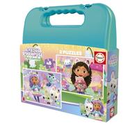 Educa - Valigetta puzzle 2x48 pezzi Gabby's Dollhouse licenza Universal | Puzzle con valigetta di plastica per bambine | A partire da 4 anni (20538)
