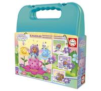 Educa - Valigetta puzzle progressivi Gabby's Dollhouse 12+16+20+25 pezzi | Gioco educativo con valigetta per bambine | A partire da 3 anni (20537)