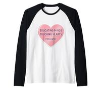 Educare Menti Toccando Cuori Scuola Insegnante Educatore Maglia con Maniche Raglan