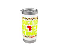 Educated Black King African Pride Empowerment Graphic Bicchiere termico in acciaio inox doppia parete
