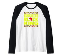 Educated Black King African Pride Empowerment Graphic Maglia con Maniche Raglan
