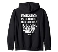 Education is Teaching Platone, Frase di Un filosofo Felpa con Cappuccio