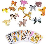 Educational 3D Cartoon Puzzle, 25 PCS Animale 3D Puzzles for Kids Toys, Animale Puzzle Animal, 3D Cartoon Puzzles for Kids, Mini Puzzle Bambini, Agazzi e Ragazze Educational Toys (A)
