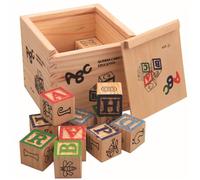 Educational Alphabet Blocks - Wooden Learning Toys, Stacking and Building Blocks for Kids, Children, Boys | Number Letter Animal Prints with Sorting Activity for Preschool Learning and Fun Play